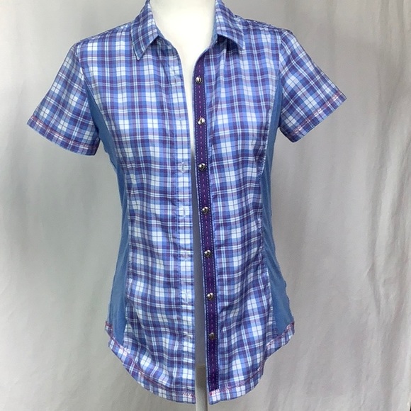 Kuhl Tops - Kuhl Button Down Blue And White Plaid Shirt XL